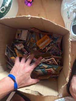 Whole box of old baseball and football cards