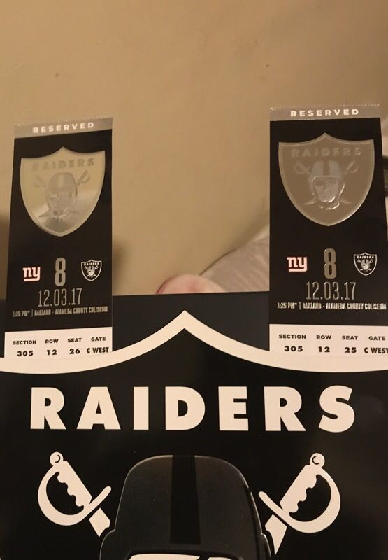 Raiders tickets for sale
