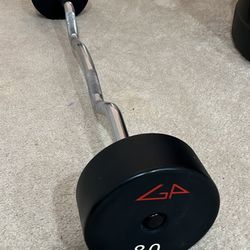 Commercial Grade 80lb GP Ez Curl Barbell
