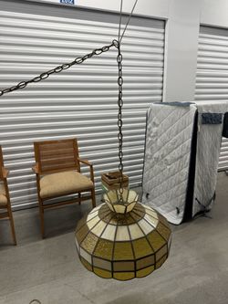 Mid century Tiffany chandelier lamp . Need alittle TLC