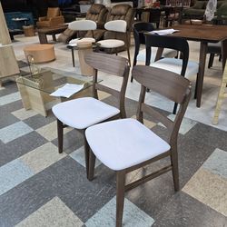 BRAND NEW 
Benjara
Amy Dark Brown and Beige Fabric Dining Side Chair (Set of 2),Model # BM340396