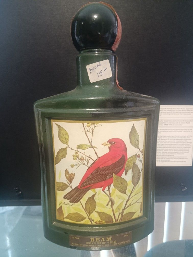 Jim Beam Whiskey Decanter Bottle with J. Lockhart Scarlet Tanger