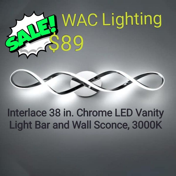 WAC LIGHTING Interlace LED Bathroom Vanity or Wall Light (WS 47838 CH)