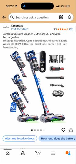 XenonLab PW702 Cordless Vacuum 55KPa 650W