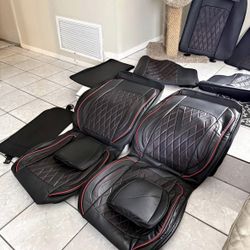 Black With Red Line Leather Seat 