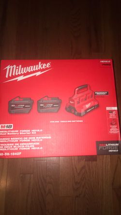 Milwaukee m18  2  hd12.0 forge battery And six Bay rapid charger brand new￼