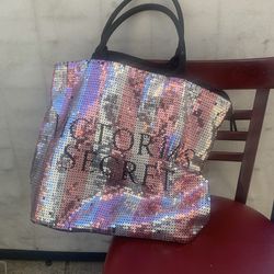 Victoria Secret Large Bag RARE Vintage HTF sparkling Tote bag sequend