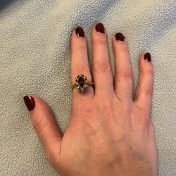 Purple Stone And CZ Ring