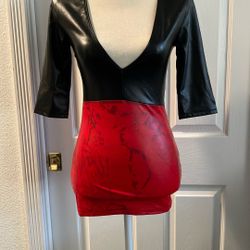 Faux Leather Dress