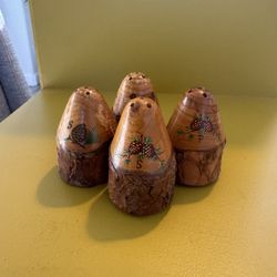Rustic Wooden Salt & Pepper Shakers Set 🌲