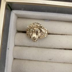 Lion Face Ring 14k