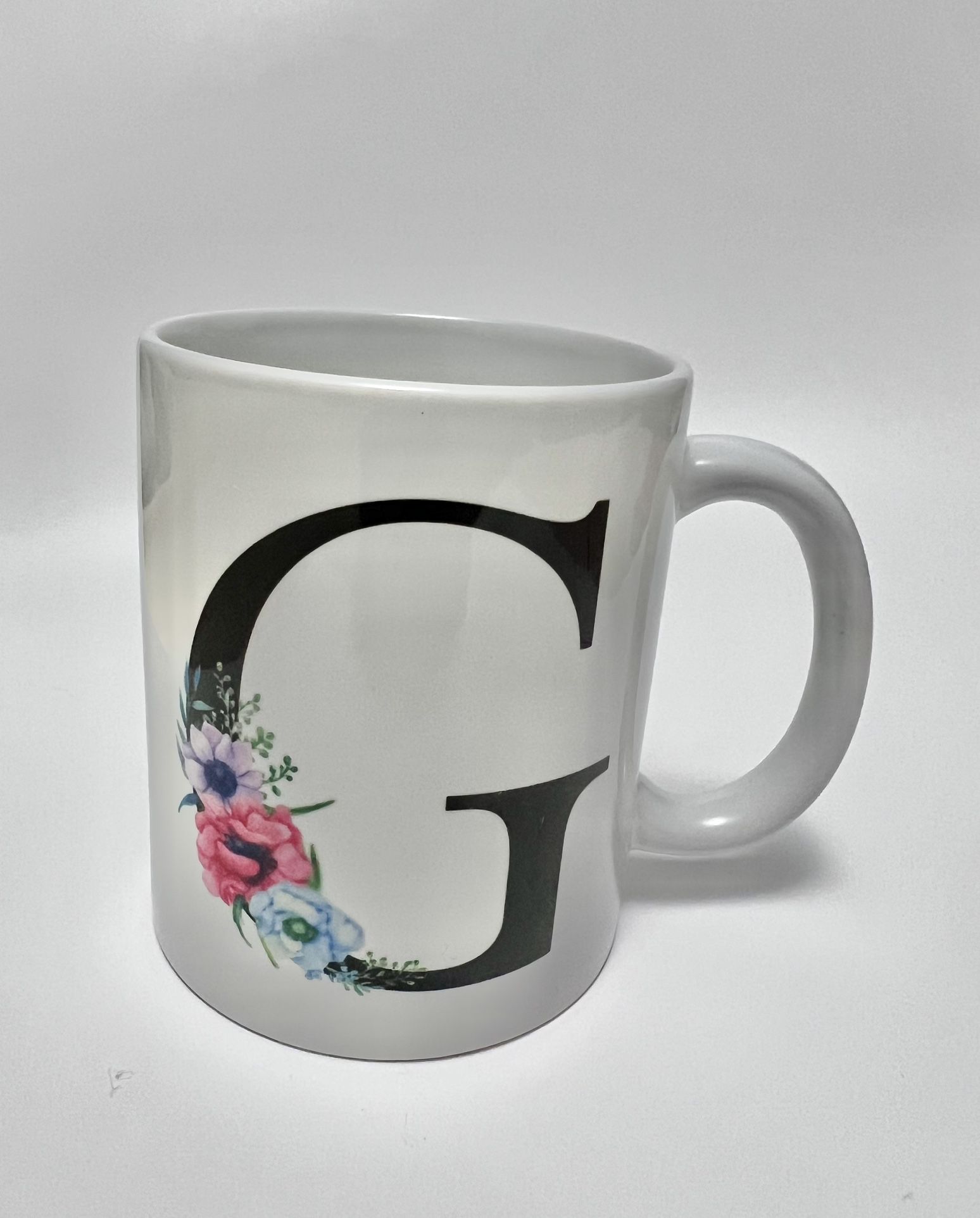 Custom Personalized Name Floral Coffee Mug/taza Para Cafe Personalizada Con Inicial Y Nombre 