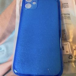 Blue rubber phone case for iphone 11