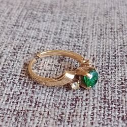 10K Gold Emerald & Diamonds Ladies Ring size 6