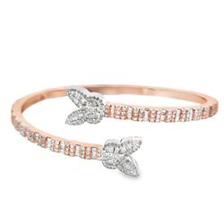 10k Rose Gold Bangle with Baguette Diamond 3.50 ctw