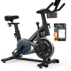 New MERACH Exercise Bike with Exclusive App, Low Noise Indoor Cycling Bike with 300lbs Weight Capacity $150 firm 