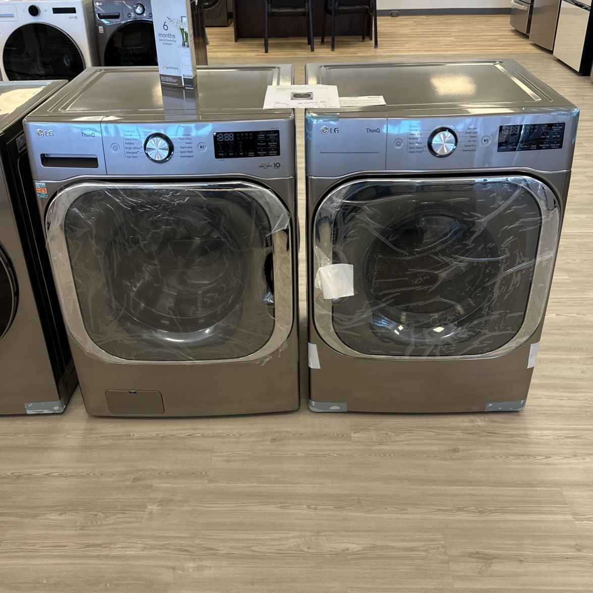 LG washer 5.2 cu. Ft SMART Front Load Washer and dryer 9.0 cu. ft. Vented SMART  Electric Dryer