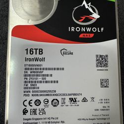 Seagate IronWolf ST16000VN001 16 TB Hard Drive - 3.5" Internal - SATA (SATA/600)