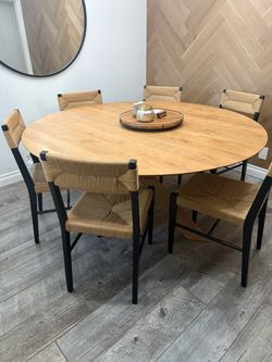 Apex White Oak Round Dining Table Crate & Barrel