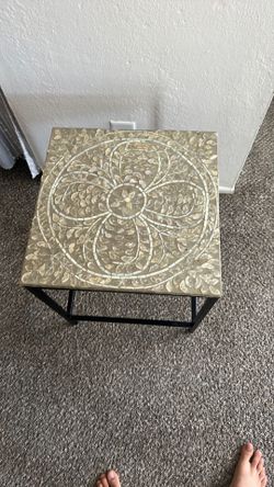 Mosaic Tile Top Side Table