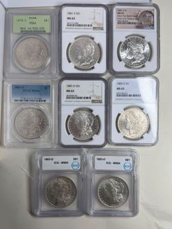 Silver Morgan Dollar Coins / Graded & Certified