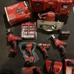 M18 Milwaukee Tools Packout: Saw + Hacksaw + Brushless New Compact Drill+ Charger And Battery