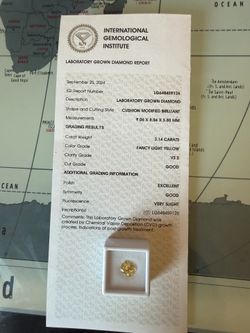 3.14 CT Fancy Light Yellow Lab Diamond – IGI Certified 💎