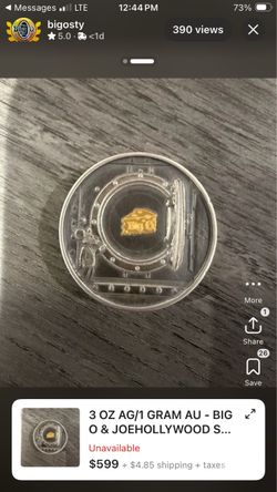 3 oz Silver & 1 Gram Gold Collector Coin