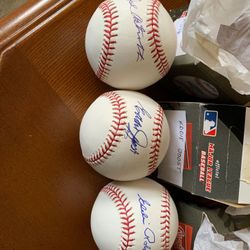 Signed Baseballs Phila. A’s OMLB Astroth, Joost, Robinson