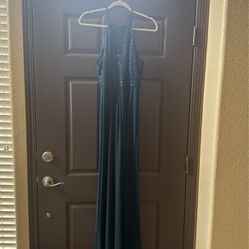 Emerald Green Prom Dress With Side Slit Size 6