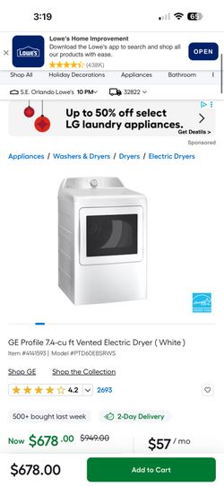 GE Profile Dryer – Not Drying, Needs New Heating Element – AS IS
