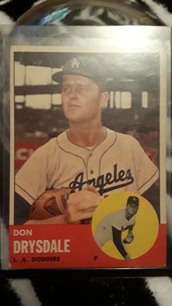 Don Drysdale Topps baseball card 1963