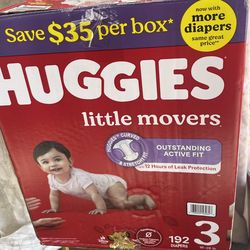 Huggies little movers #3 192 diapers