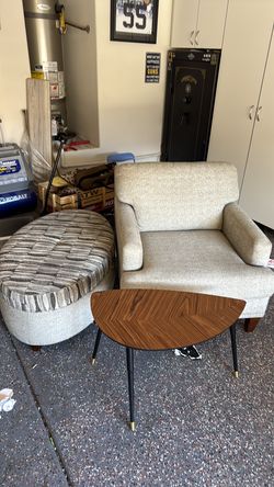 Love seat and storage and table