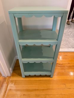 Wood Bookshelf with Scalloped Detail