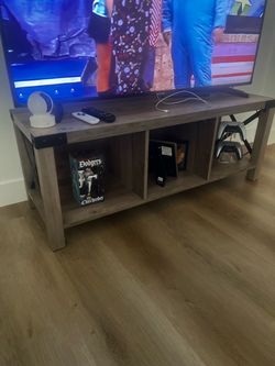 Farmhouse TV Stand with Open Shelves