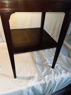 Vintage Mahogany Side Table with Tooled Leather Top