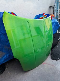 Car Hood Panel Lime Green Custom Paint