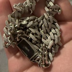 Chain For Men Moissanite Diamonds And Silver 