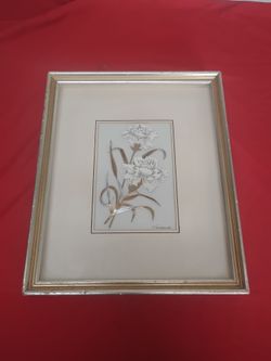 Vintage Old Timmonds Signed Floral Framed Artwork - it's 8 by 10 inches
