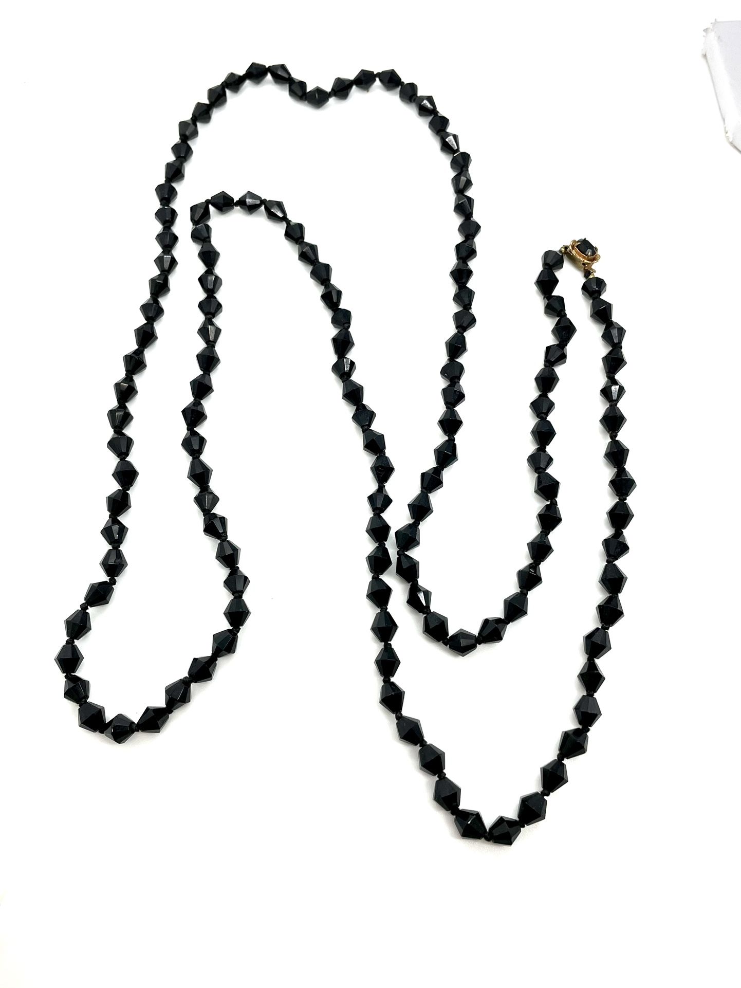 Antique Black Flapper Necklace