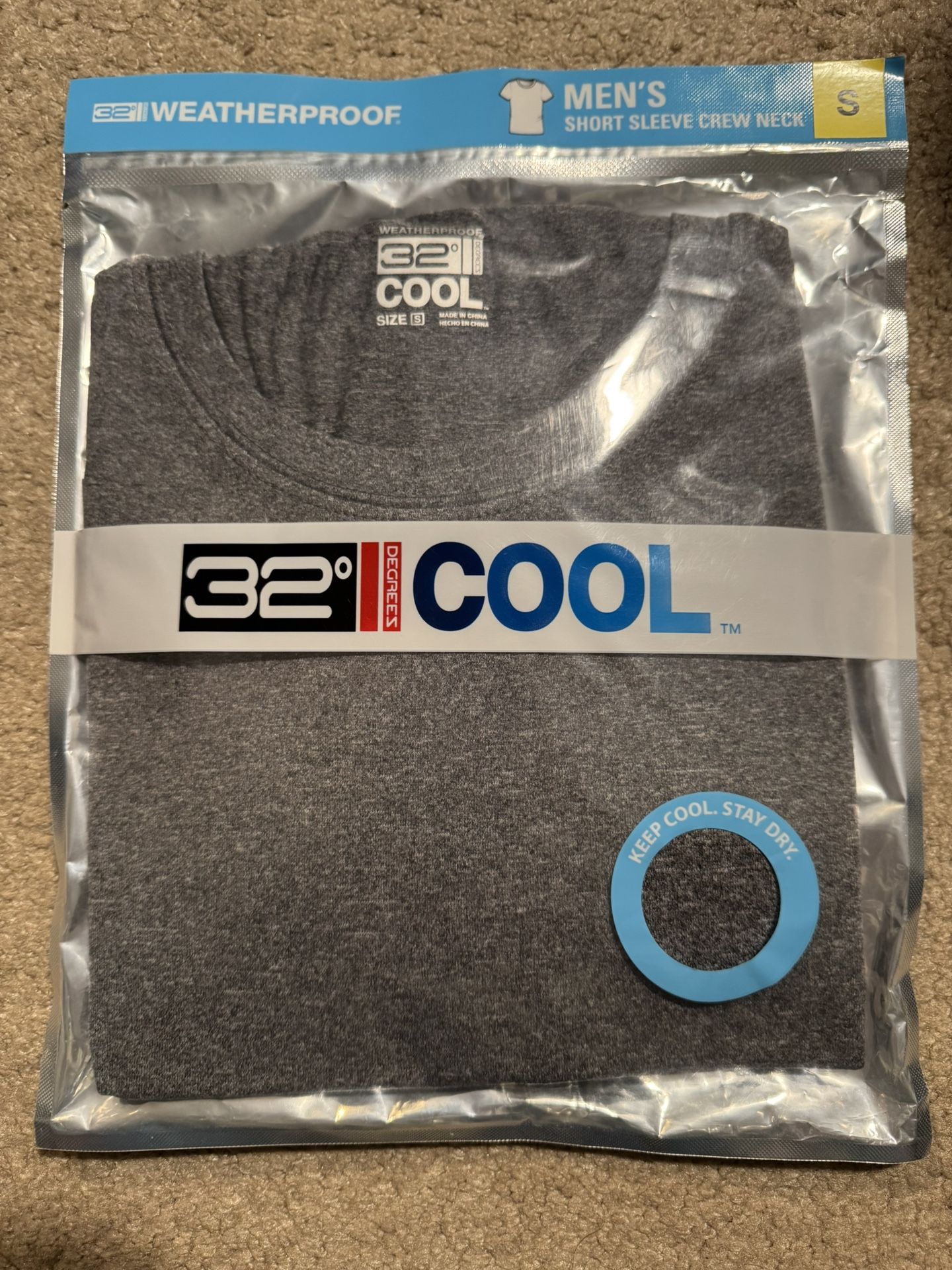 BRAND NEW WITH TAGS NEVER WORN 32 Degrees Cool Men’s Short Sleeve Crew Neck T Shirt Size S Small
