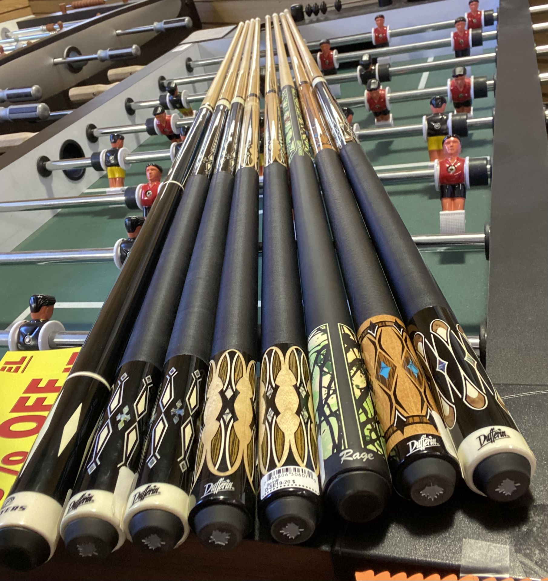 8 New Dufferin/Rage/Players Pool Cues