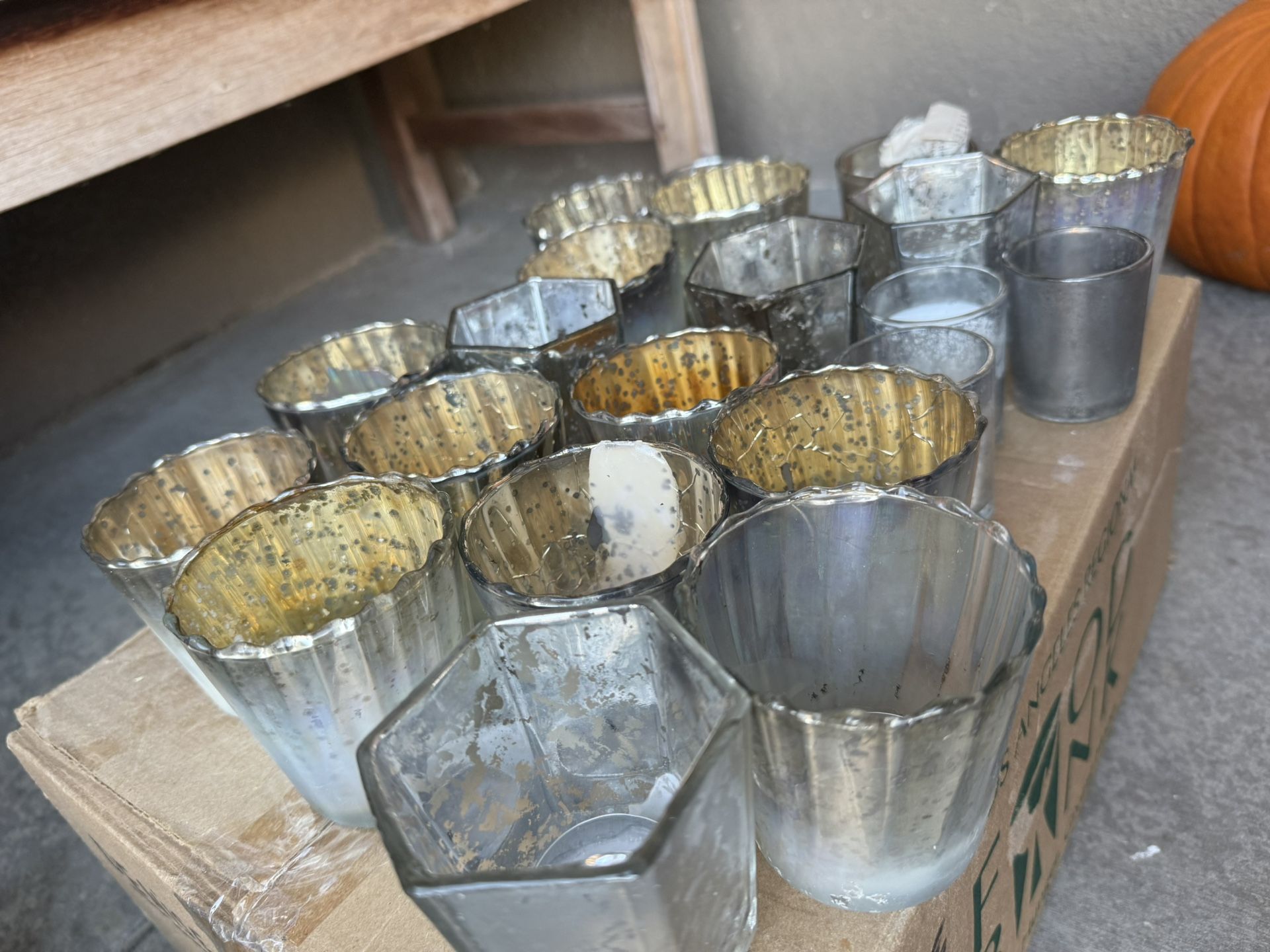 Mercury glass candleholders