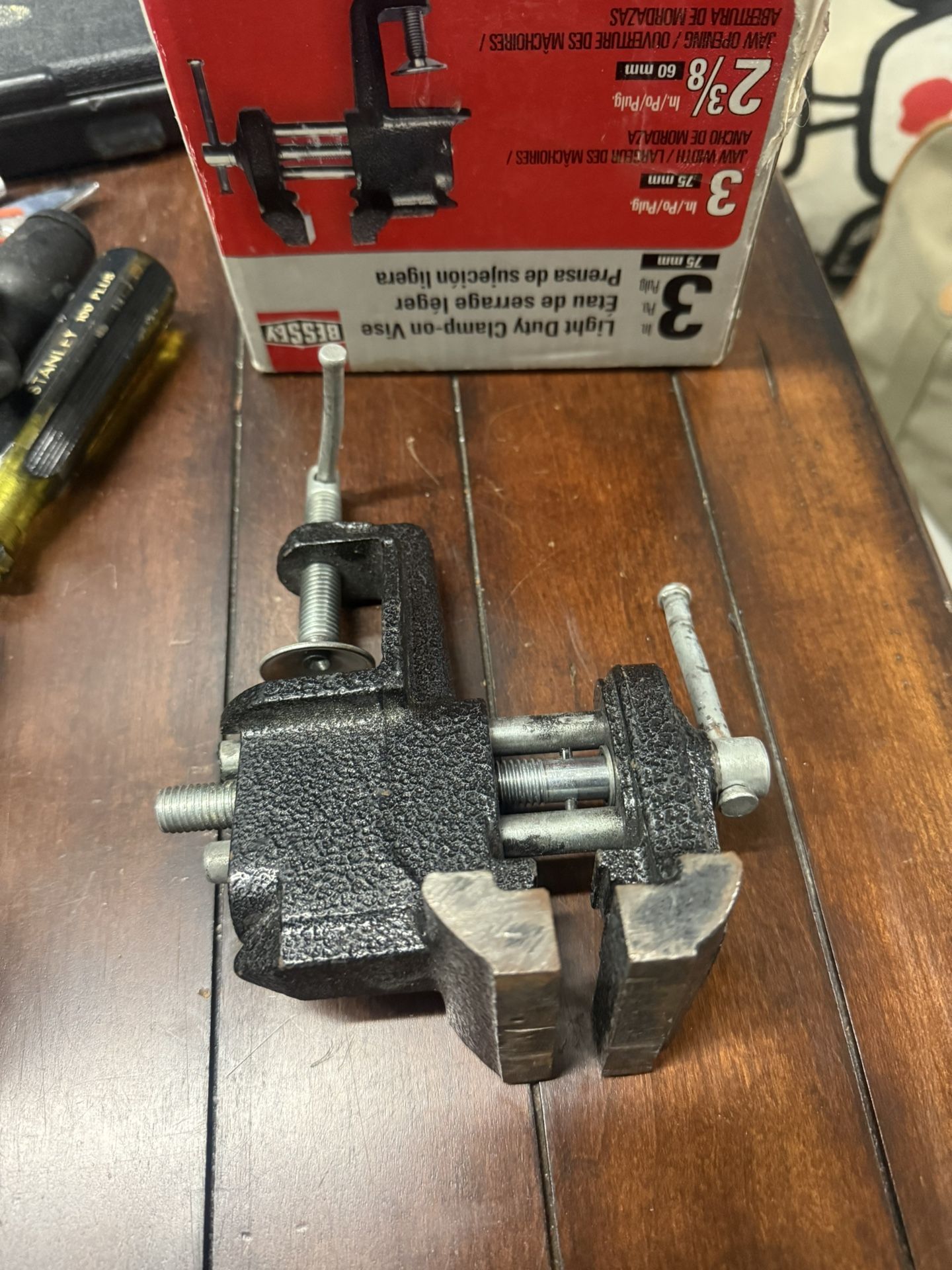 BESSEY BV-C030 Clamp-On Bench Vise, Light-Duty, 3-In. Used