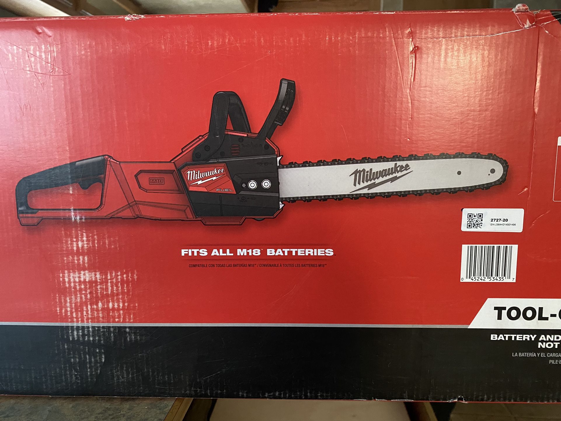 MILWAUKEE M18 FUEL 16” CHAINSAW  #2727-20 Brand New The Box Is A Lil Ripped ((( TOOL ONLY))) Read Description Please 
