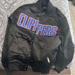 SIZE SMALL NBA LOS ANGELES CLIPPERS WORDMARK MEN'S SATIN JACKET