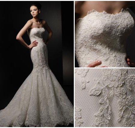 EXTREMELY GORGEOUS BRAND NEW NEVER WORN UNALTERED **ENZOANI DAKOTA** WEDDING DRESS GOWN Mermaid Lace Strapless