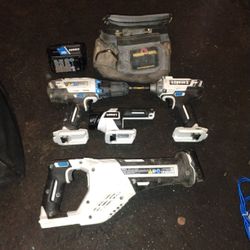 Regular And Impact Drill Hart Brand 20 Volt Battery Flash Light Saza And Bag