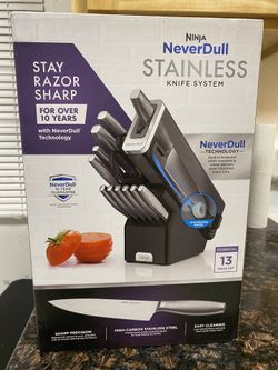 Ninja NeverDull Essential 13pc Stainless Steel Knife System, Built in Sharpener